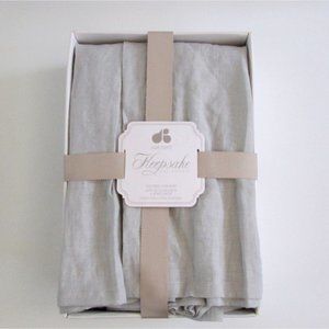 Just Born Keepsake Collection Tailored Crib Skirt Linen Gray In Box